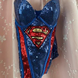 Superman women sequin corset